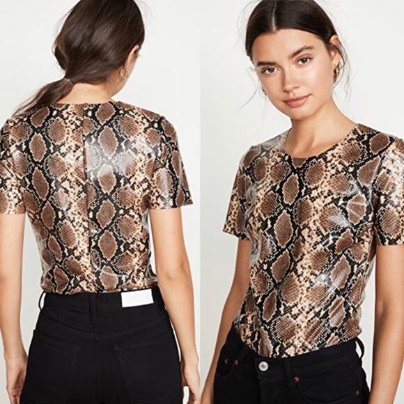 Commando Faux Leather Snakeskin Embossed Bodysuit - Picture 2 of 9